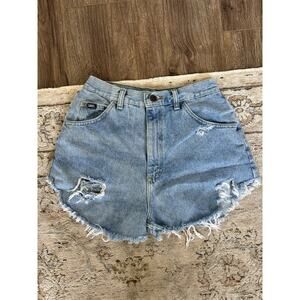 Vintage LEE original cut off denim shorts high waist women's 6 distressed light